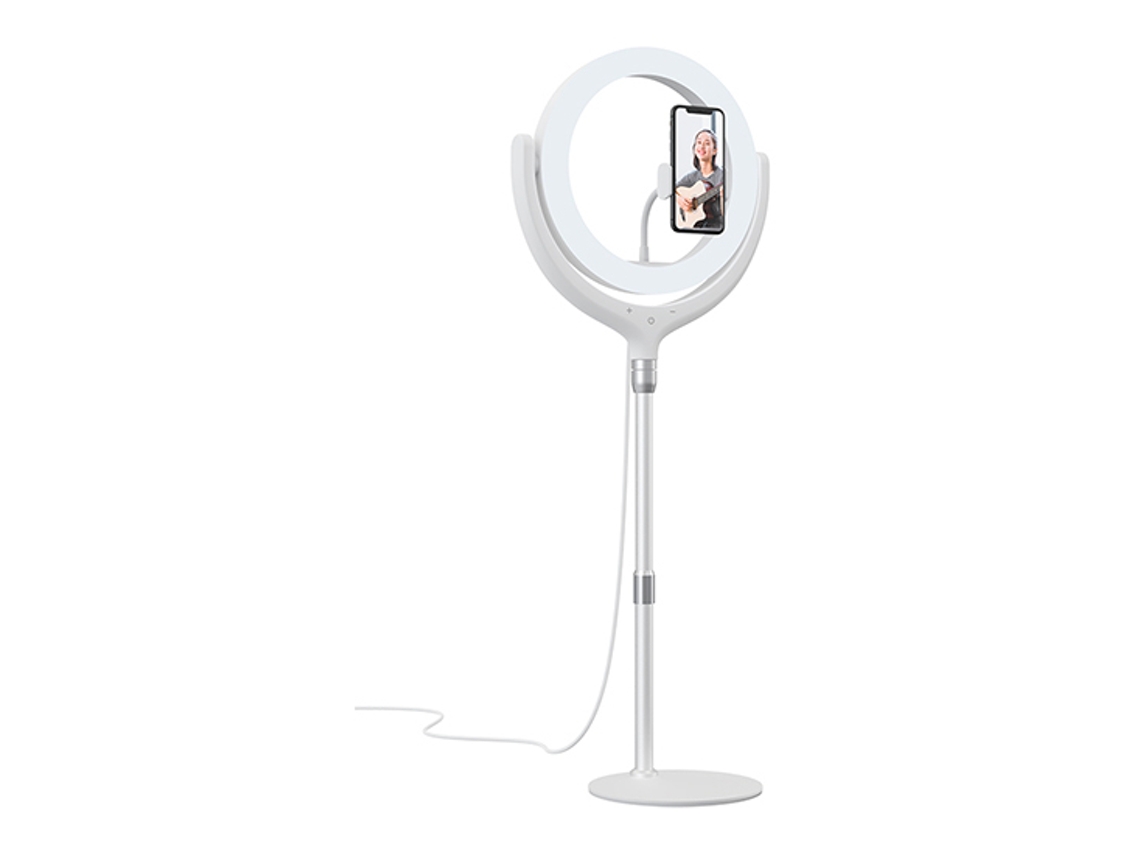 Suporte Tiktok DEVIA Stand Led Ring Light 8 40Cm Branco