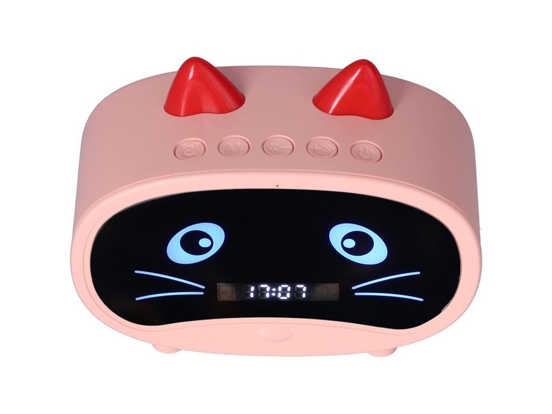 2026-reloj Despertador Inalámbrico Multifuncional Com Alto-falante Bluetooth Cor Rosa
