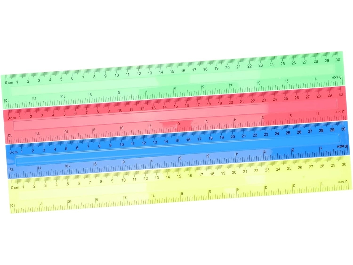 Lurelia Régua Triangular 8 Peças Em Plástico 30 Cm Com Transparente Para Arquitetura