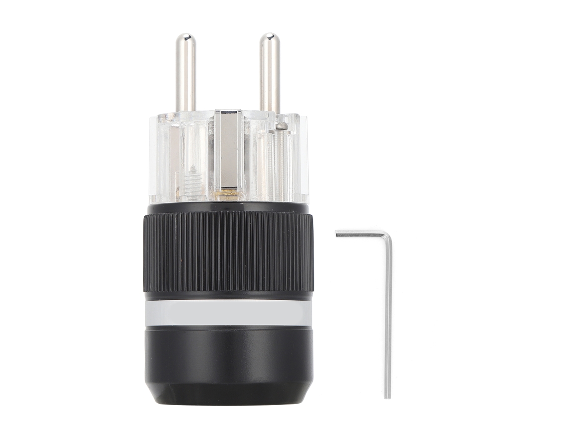 Plug De Tomada Ac De Cobre Puro Com Ródio Monosaudio Para Cabos De Áudio E101r Macho