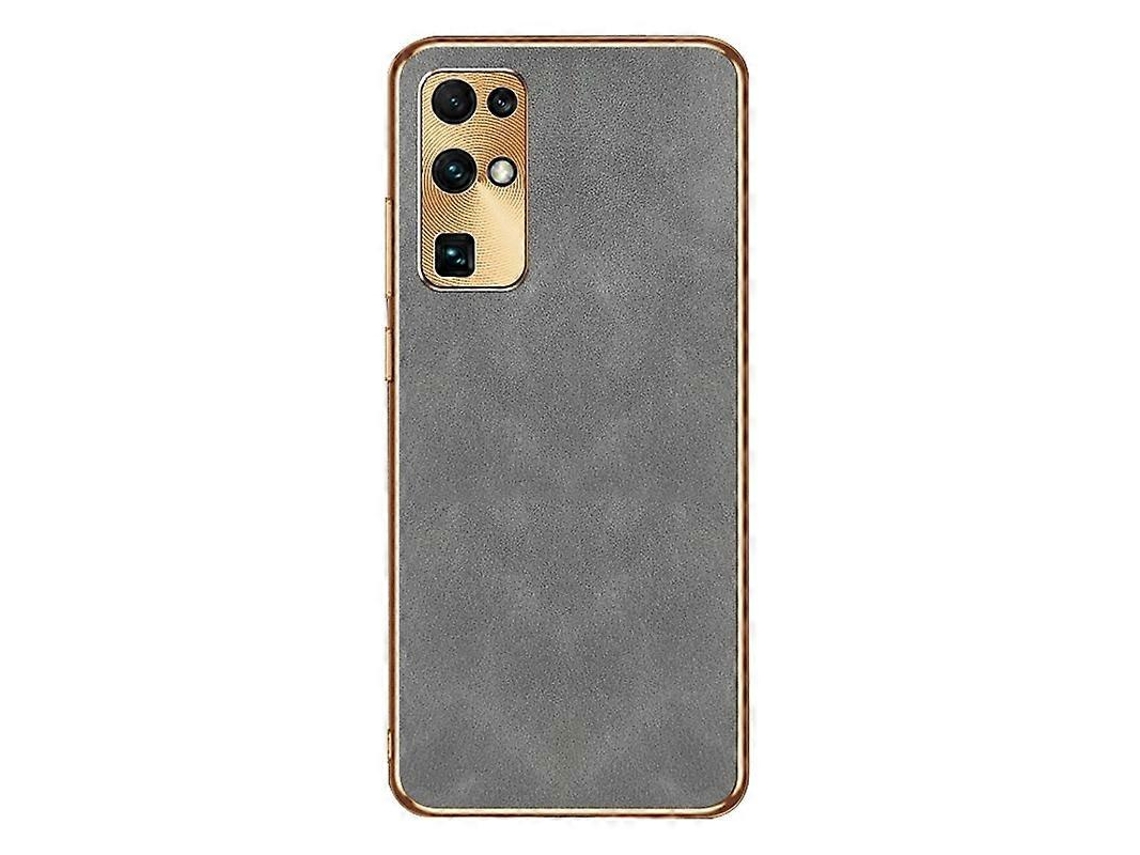 Capa Para Celular Honor 30 Em Pele De Cordeiro Com Acabamento Galvanizado.