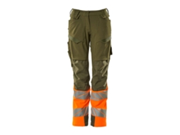 Calças Grandes Com Bolsos Para Joelheiras Accelerate Safe 19178 Verde 42 / 32 MASCOT