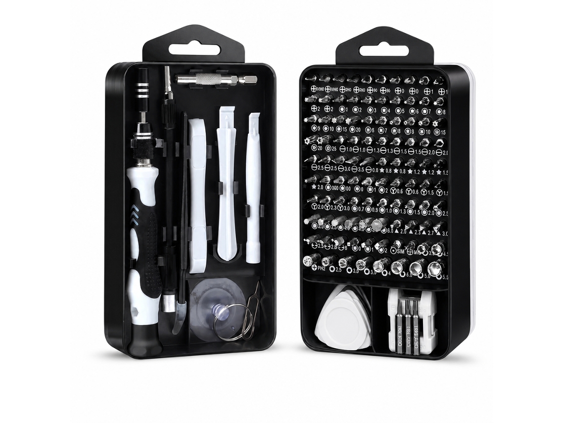 Kit De Chaves De Precisão Manual 118 Em 1 Preto E Cinzento Para Reparação De Telemóveis E Eletrónica