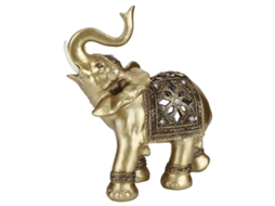 Elefante de Resina Dourada LAXISCREED, escultura decorativa Feng Shui para casa e presente