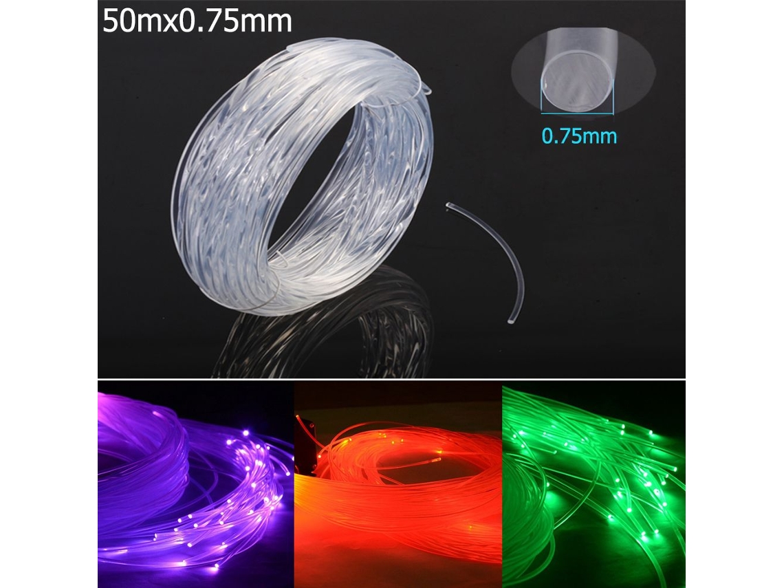 Cabo De Fibra Óptica De 50 MX 0,75 Mm/1,0 Mm Com Led Indicador De Brilho Na Extremidade Yd Aquaforge