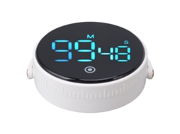 Cronômetro Digital de Cozinha Magnético com Display Led Grande para Cozinha Aula Fitness Branco