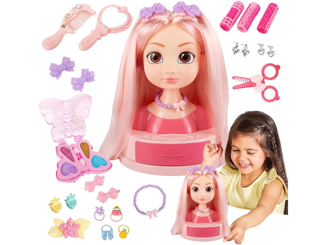 Brinquedo De Salão De Beleza Para Meninas Cabeça De Cabeleireira Com Maquiagem Brinquedo Interat Vayotoy