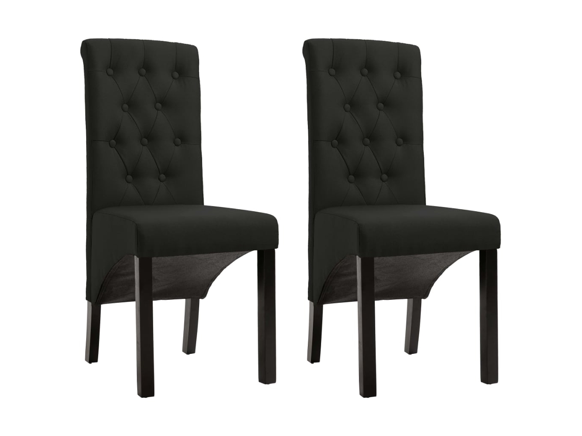 Vidaxl Cadeiras De Jantar 2 Pcs Tecido Preto