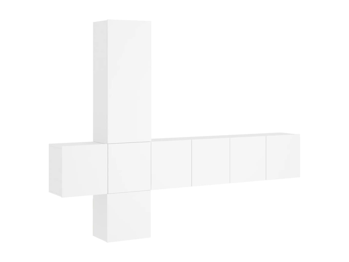 Tv Wall Unit, Tv Wall Units Vidaxl Branco Madeira Processada (n/a)