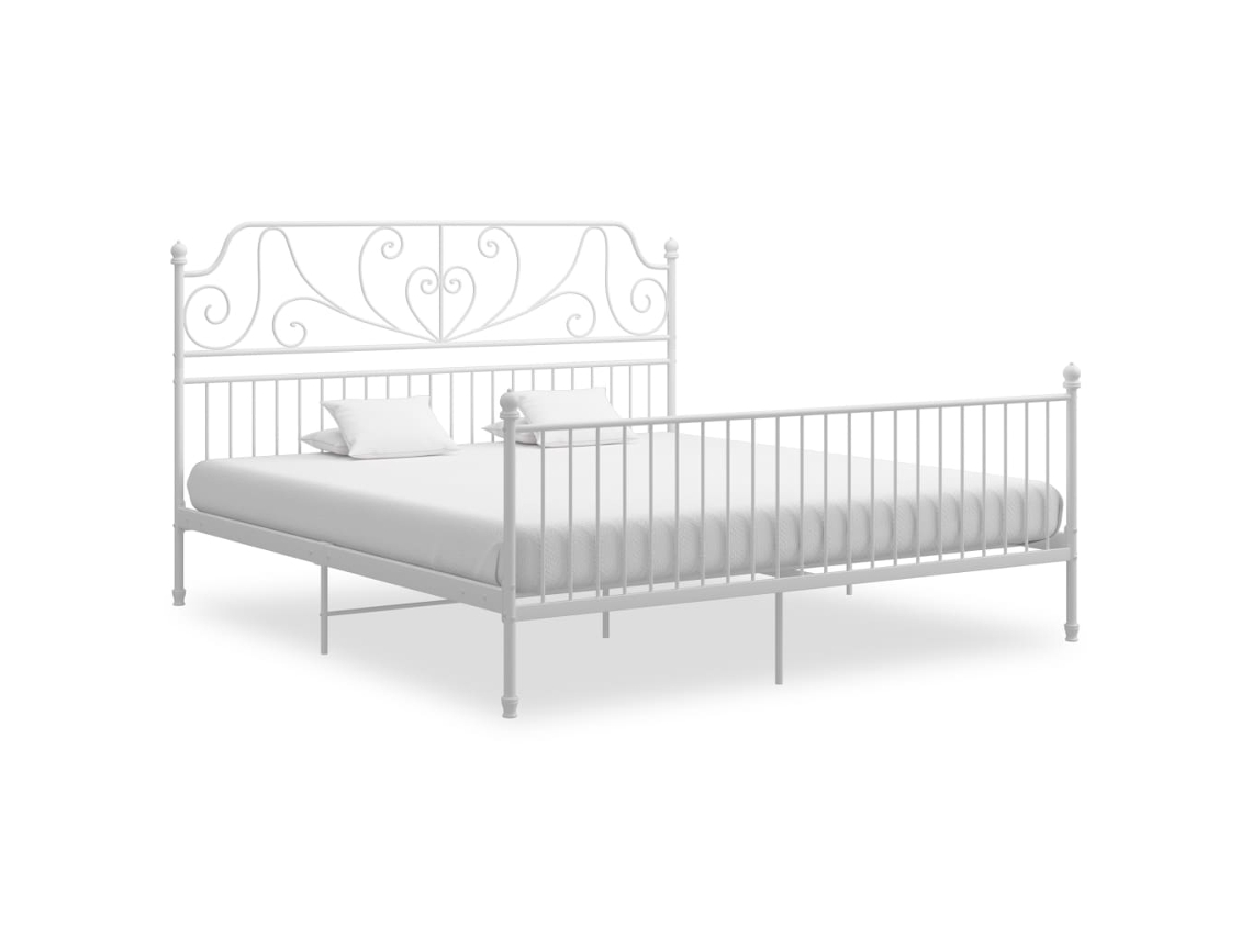 Vidaxl Estrutura De Cama Metal 200x200 Cm Branco
