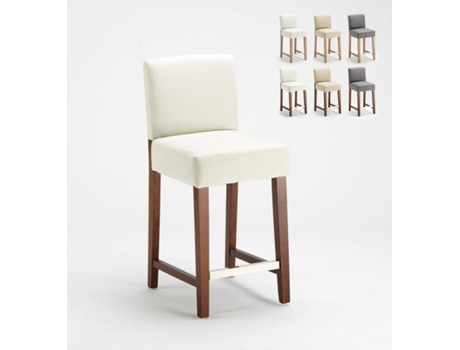 Banco de Madeira para Bar e Cozinha Estilo Henriksdal de Altura Comfort L AHD AMAZING HOME DESIGN (63cm)