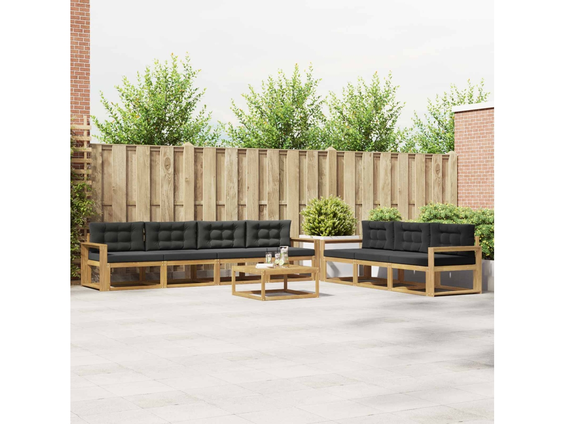 Vidaxl Conjunto De Sofás Para Exterior 7 Pcs Branco E Antracite