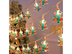Luzes de Natal Led Branco Quente com Boneco de Neve Papai Noel para Decoração Festiva