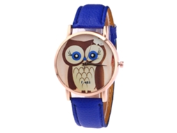 Relógio de pulso feminino casual analógico de quartzo Zhoulianfa com pulseira de couro PU (azul)