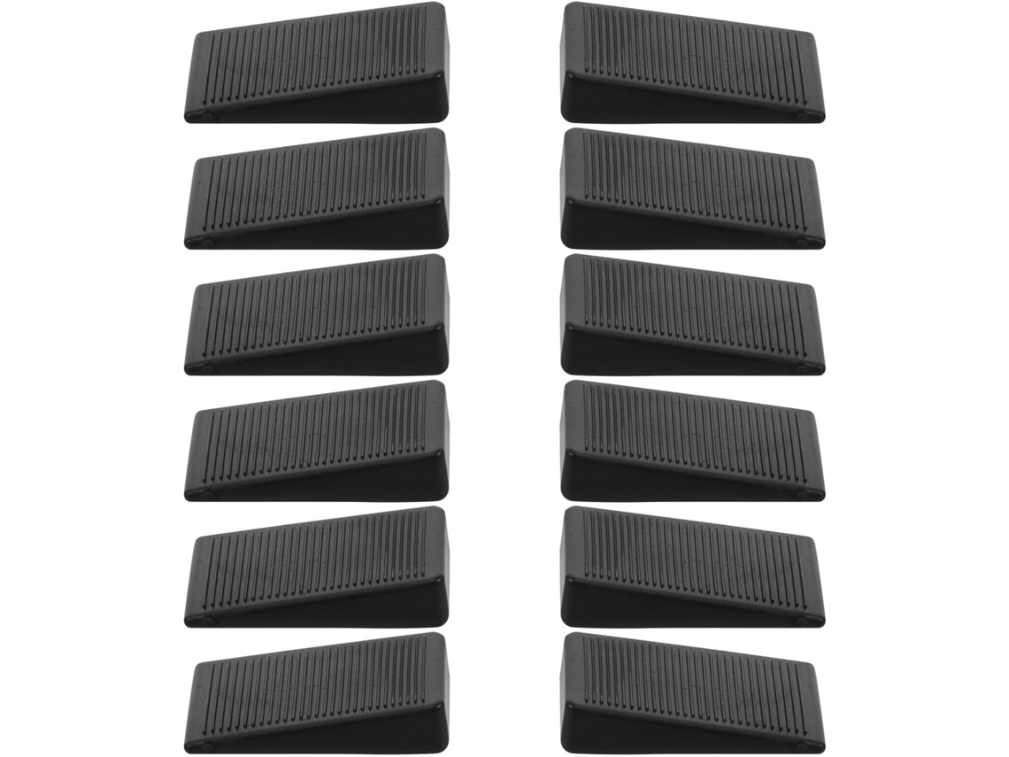 Conjunto De 12 Pés Niveladores Grandes Plástico Preto Para Móveis,