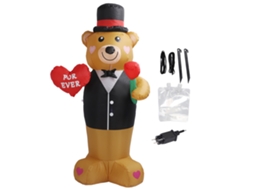 Laxiscreed Urso Inflável De 185cm À Prova D'água Com Led Para Decoração De São Valentim