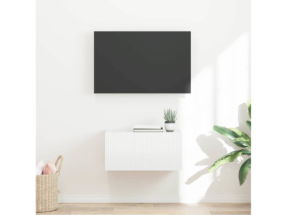 Vidaxl Armário De Tv De Parede 60 X 31 X 29,5 Cm Branco Brilhante