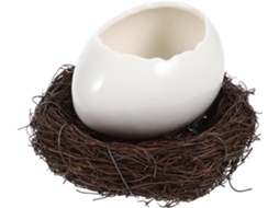 Tigela Cerâmica Branca Casca Decoração Ninho Rattan Multifuncional Sobremesas Ideal Casamentos Armazenamento GOKOCO
