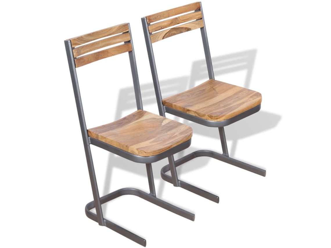 Vidaxl Cadeiras De Jantar 2 Pcs Madeira Teca Maciça