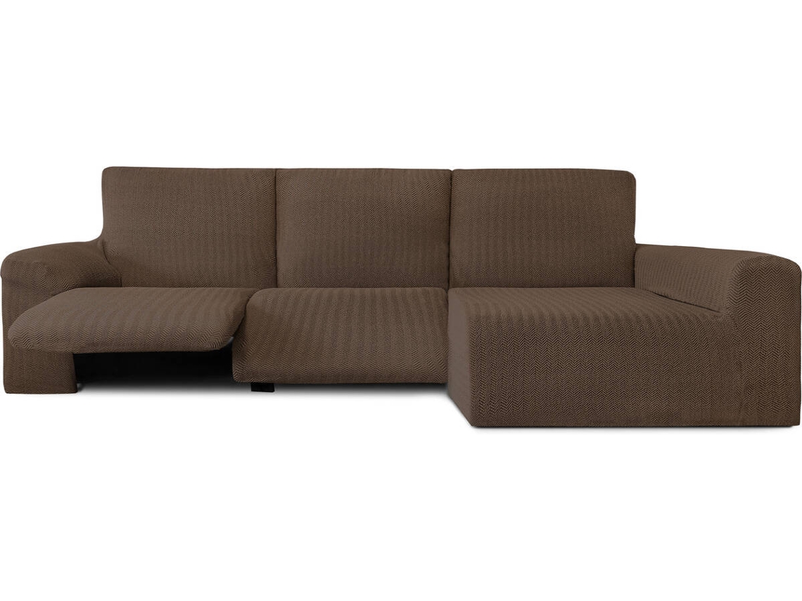 Capa de Chaise Longue Relax Direita EYSA Premium Jaz Tecido Multielástico (360 x 180 x 120 cm - Poliéster e Algodão - Marrón)