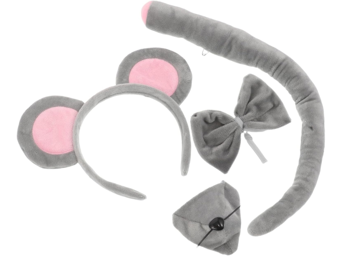 Conjunto De 2 Tiaras Com Orelhas E Rabinho De Rato Para Meninos E Meninas - Acessórios Kawaii