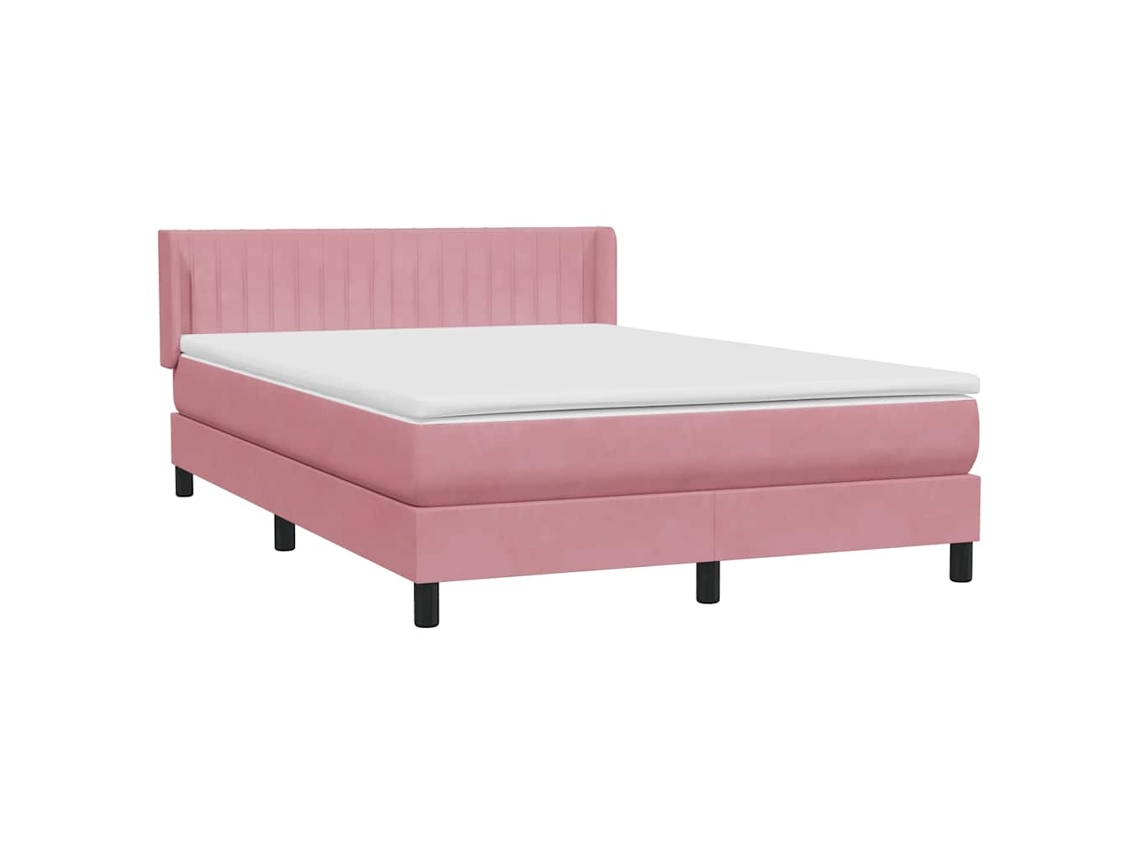 Cama com Molas/colchão 140x220 Cm Veludo Rosa MAISON EXCLUSIVE