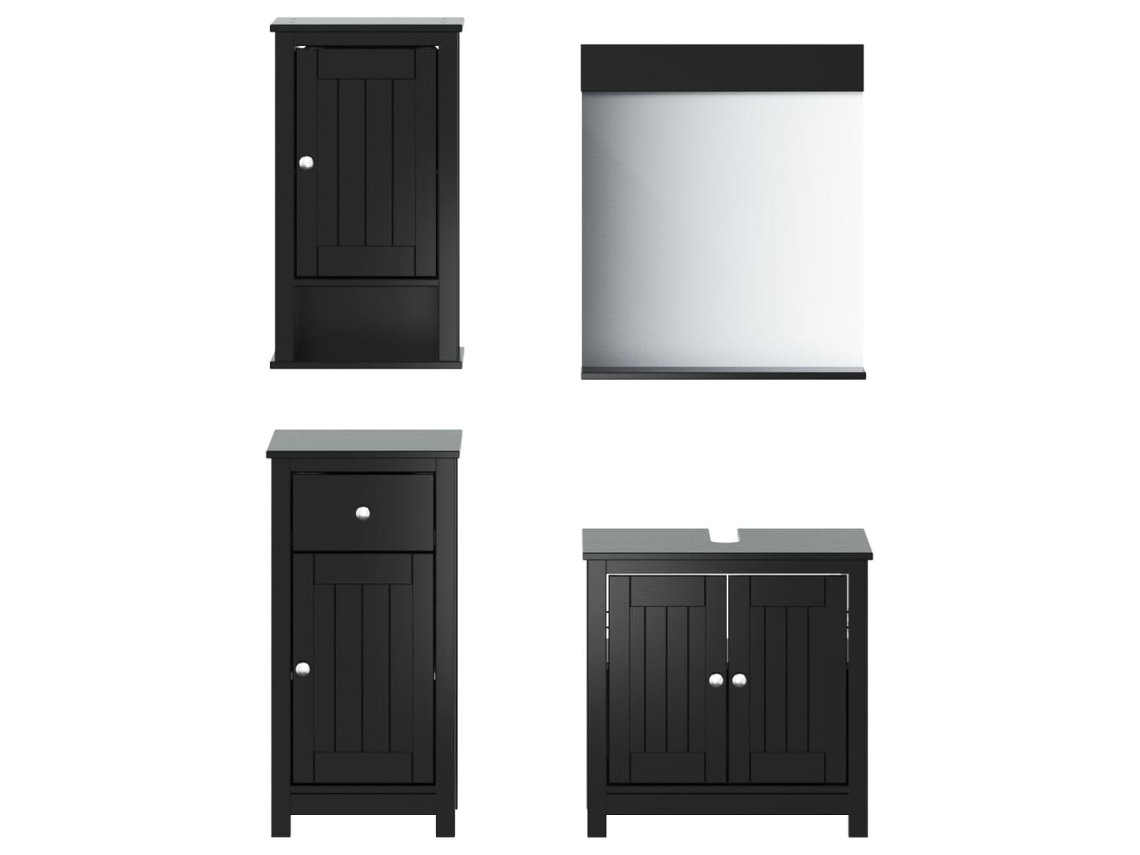 Bathroom Furniture Set, Bathroom Furniture Sets Vidaxl Preto Madeira De Pinho (40 X 34 X 80 Cm)