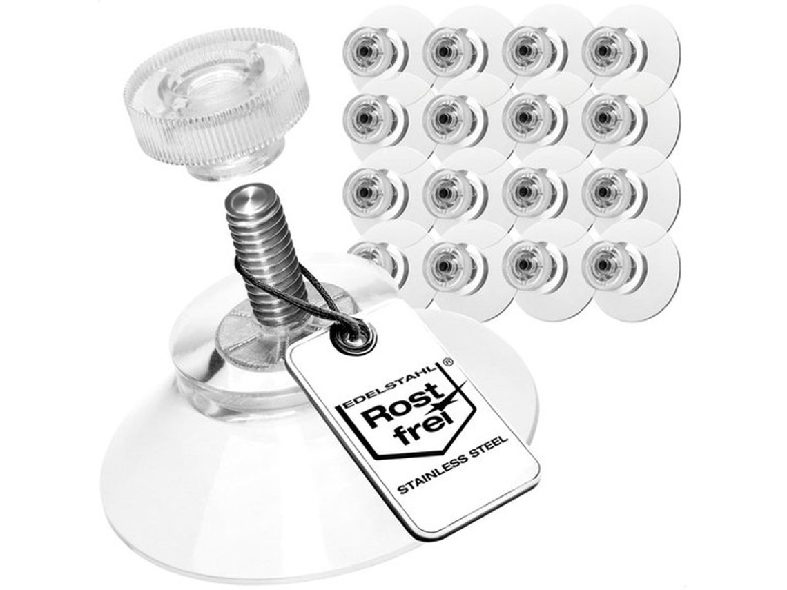 Zuignap Ø 30 Mm - Extra Forte Alicate - Extra Forte Aderência Em Superfícies Lisas - Fita M4 - Transparente - Montagem Simples Sem Furar - Aderência F