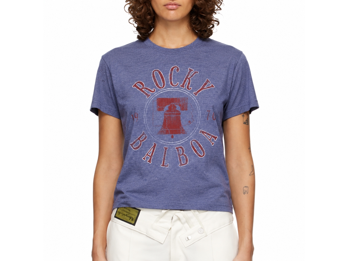 Rockinstone Rocky Movie R Bell Heather Royal Adult T-shirt Size:s
