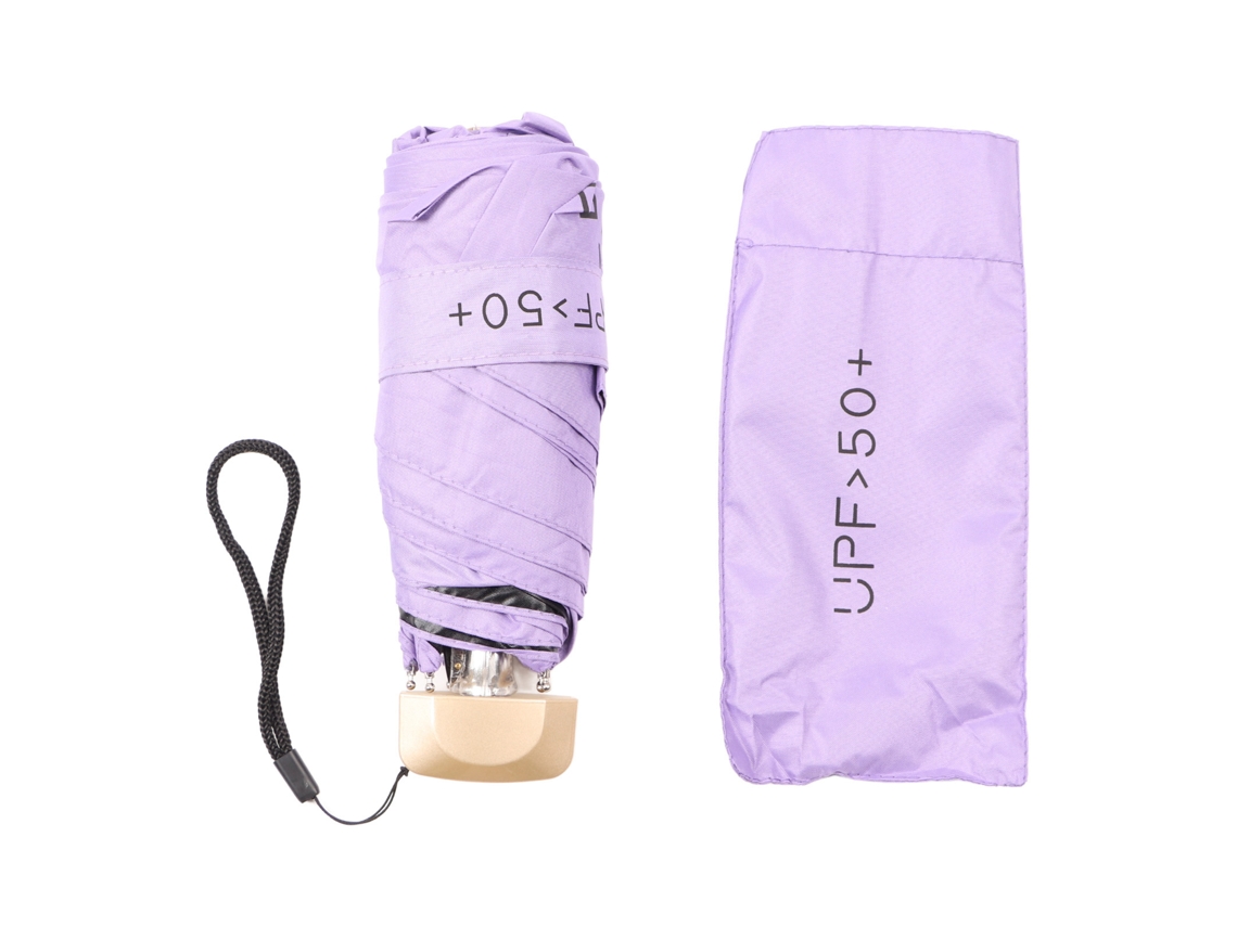 Guarda chuva de Bolso Mini Plegável 6 Ossos Upf50 Proteção Solar e Chuva Roxo