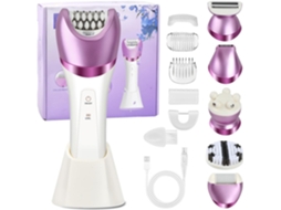 Barbeador elétrico feminino Lyx 6 em 1, indolor, à prova d'água IPX7, recarregável por USB, para rosto, braços, pernas e axilas