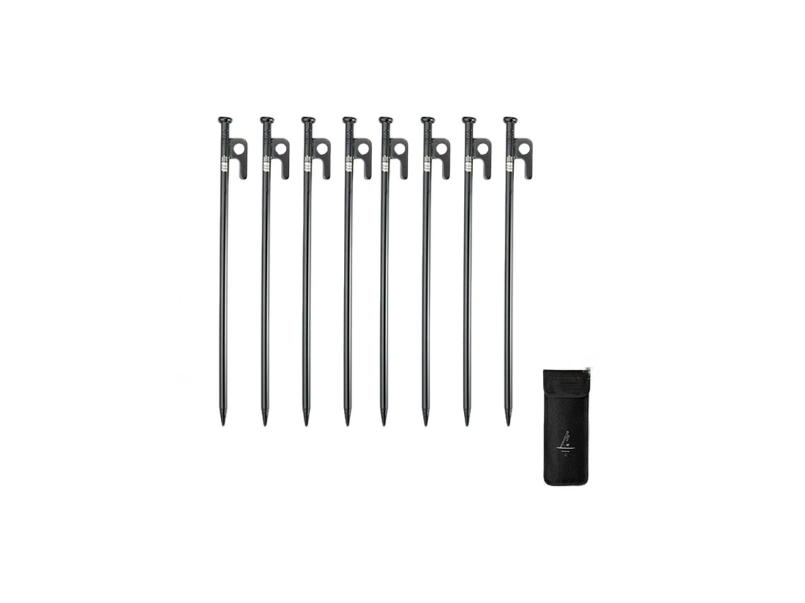 Estacas de Tenda Reforçadas, Aço Forjado, 30 Cm com Gancho para Fixação em Solo Firme, Usadas Tendas Praia e Jardim Tecido Impermeável (8 Pe AQUAFORGE