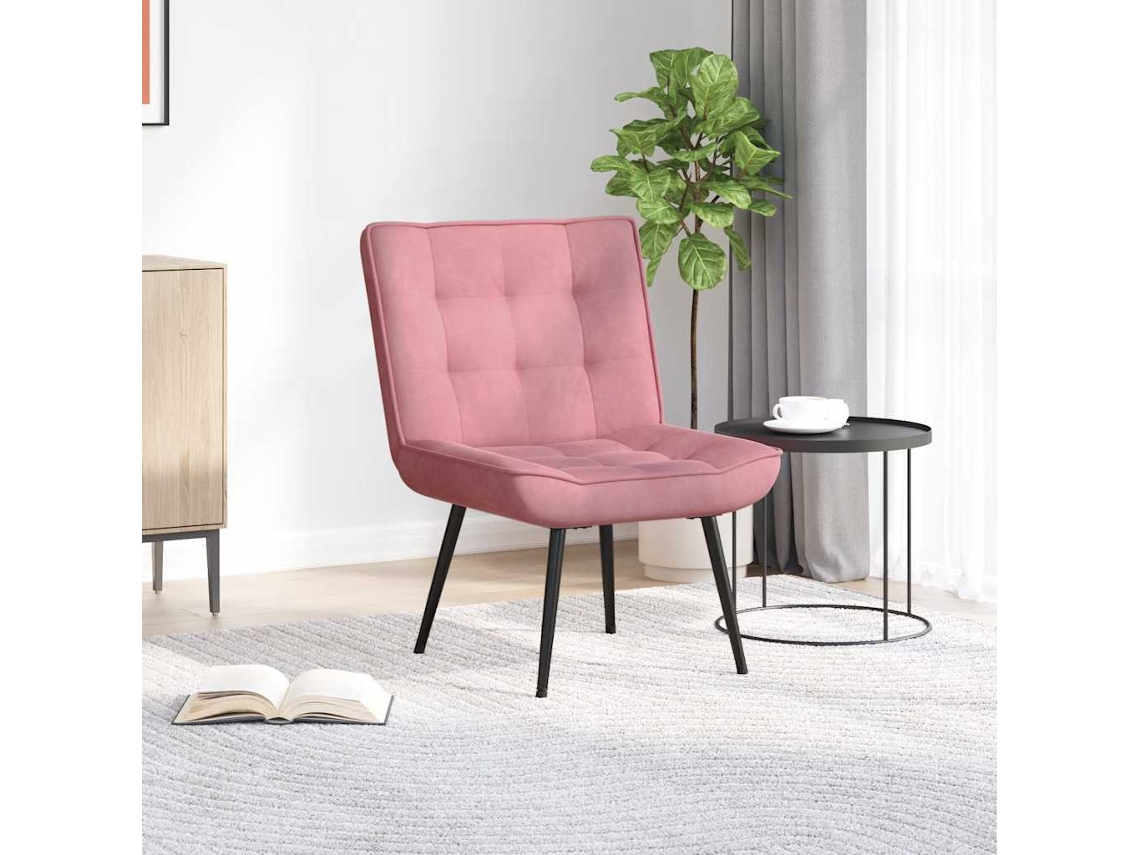 Vidaxl Cadeira De Relaxamento 64x74x84 Cm Veludo Rosa