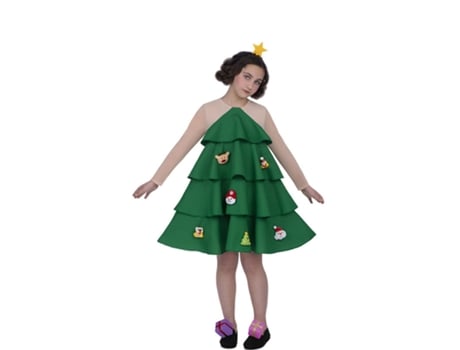 Fato de Menina MOM Fato De Árvore De Natal Ornamentada De Luxo (7-9 anos)