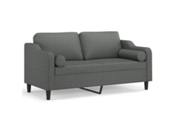 Maison Exclusive - Sofá 2 Lugares +almofadas Decorativas 140cm Tecido Cinza-escuro