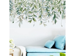 Adesivos de parede com folhas de videira verde para sala de estar, quarto, fundo de TV e sofá. Adesivos de vinil removíveis para parede.