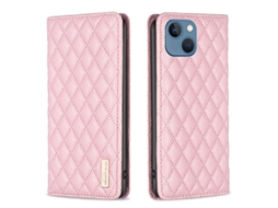 Lurelia Capa Flip Iphone 13 Couro Tpu Magnética Rosa