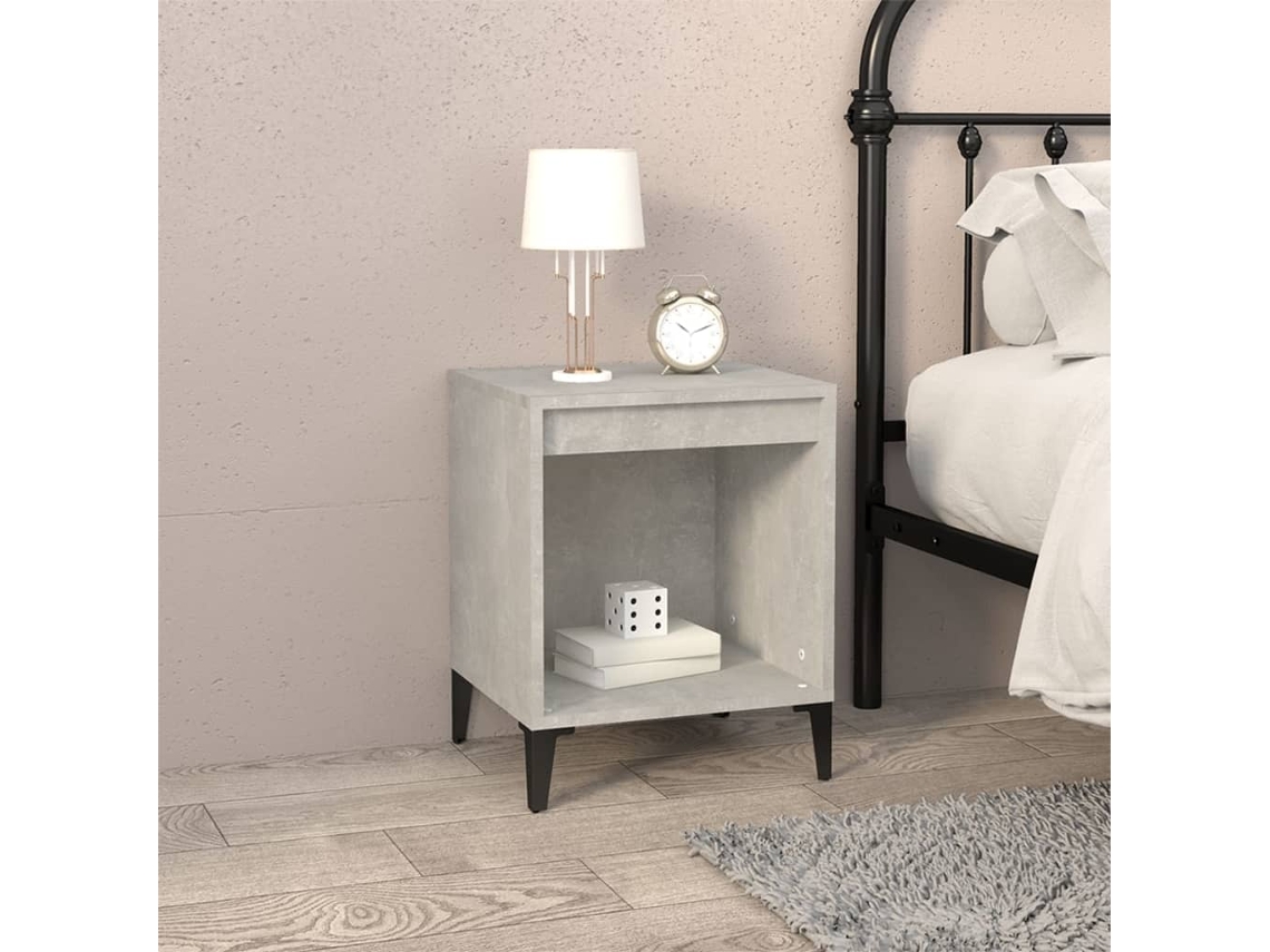 Vidaxl Mesa De Cabeceira 40x35x50 Cm Cinza Cimento