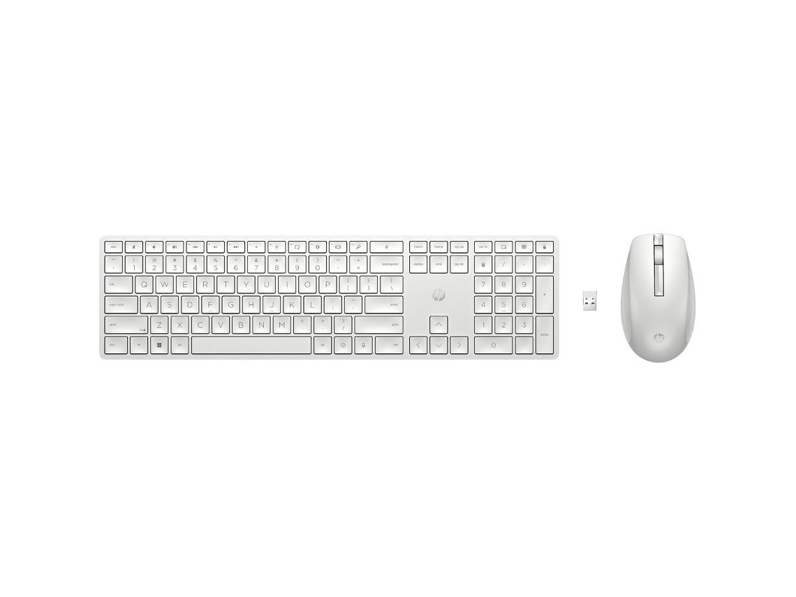 Teclado e Rato HP 650 (Branco - RF - Azerty Francês)