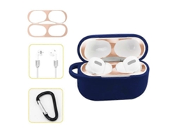Capa de silicone para proteção de fones de ouvido AirPods Pro, sem necessidade de limpeza, com gancho e cordão antirriscos. GIECY