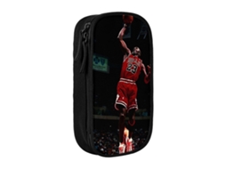 Estojo Michael Jordan para escritório e escola. Estojo Miraflow Oxford Cloth P41 com zíper, 5 compartimentos para canetas e 43 bolsos.