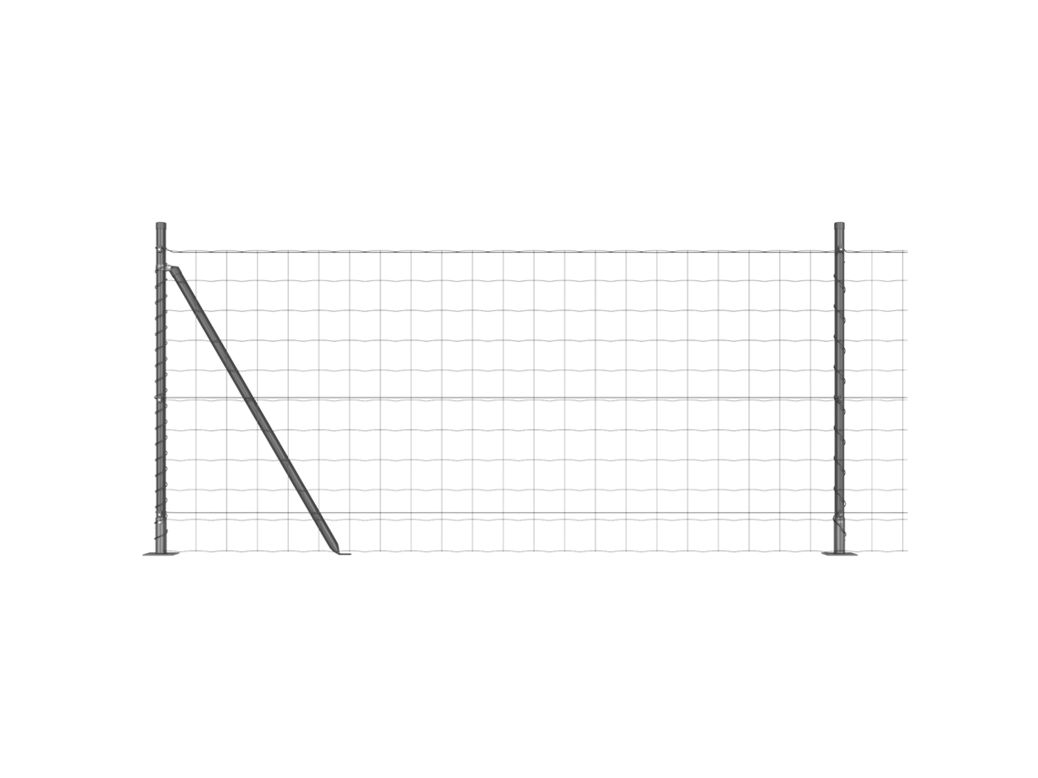 Conjunto 1 Cerca Externa Vidaxl Cinzento Aço (25 X 0,8 M)