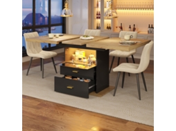 Mesa Jantar Extensível Led 110/140x80x75cm (réplica), 6p.-mh