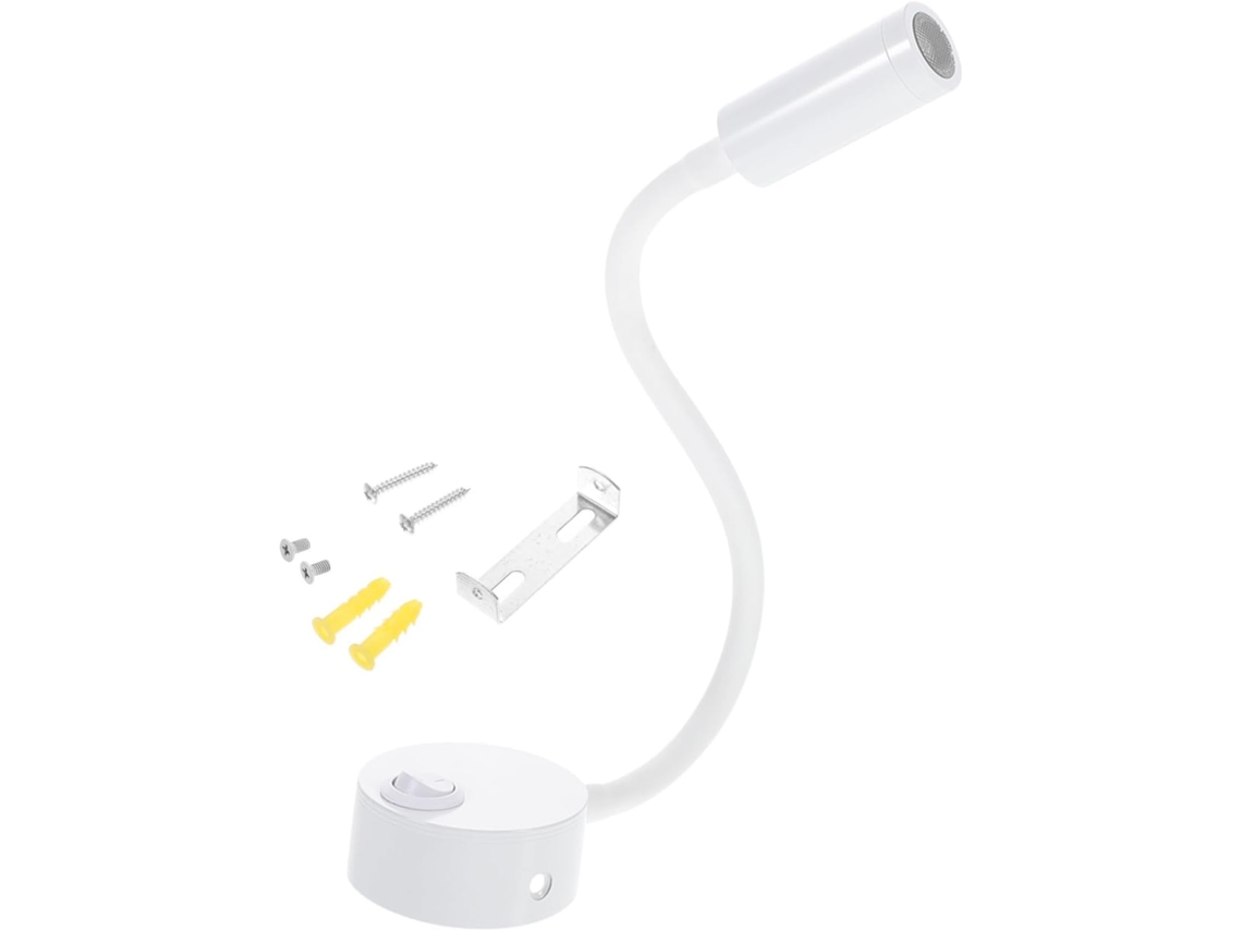 Luminária De Parede Flexível Led 3w, Branco Quente 3000k, Para Leitura No Quarto, Iluminação Direcionada, Iluminação De