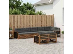 Vidaxl Conjunto De Sofás Para Exterior 8 Unid. Natural E Antracite