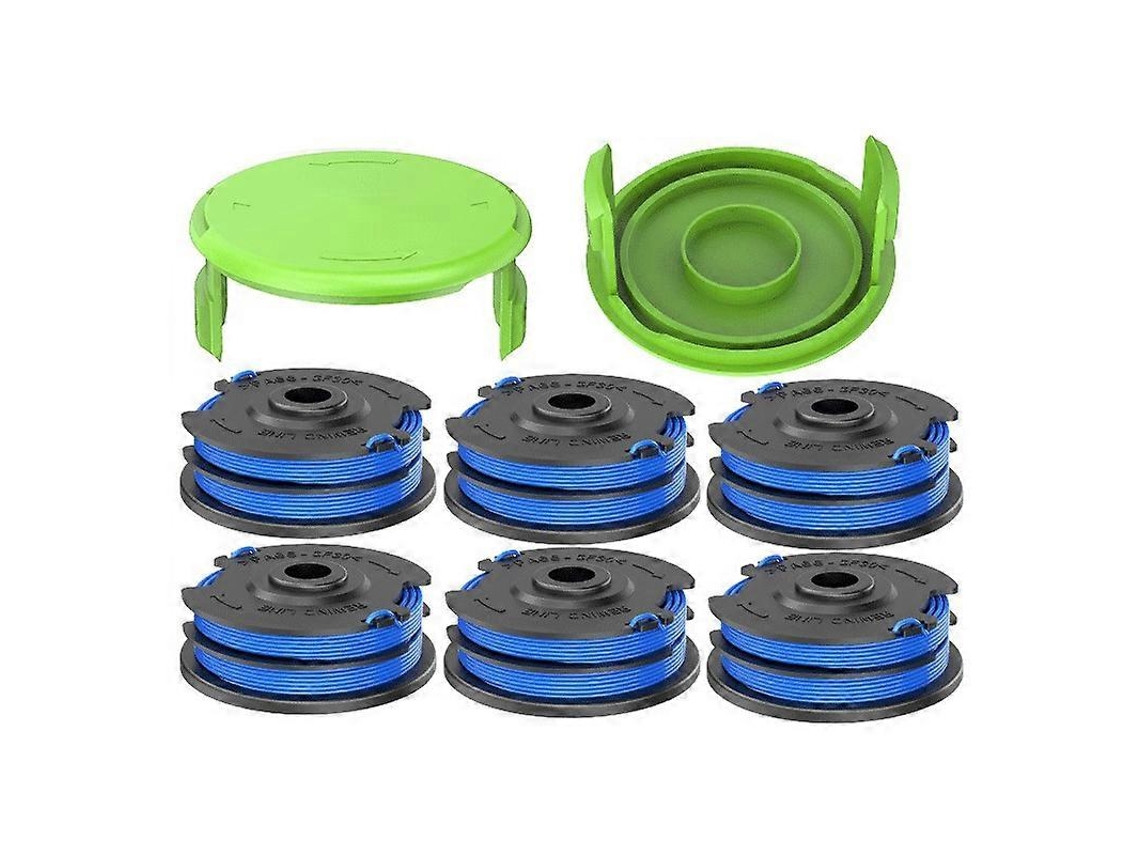 S3s para Cortador de Grama Greenworks 21212 21272: 6 Carretéis de Linha com 2 Tampas X6e, 29082 29242
