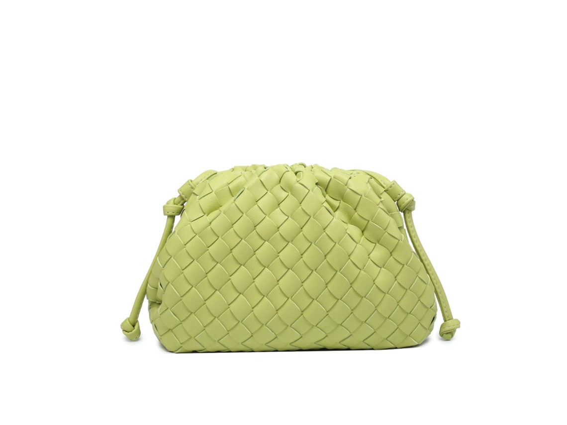 Bolsa nuvem de tecido plissada estilo dumpling verde claro AQUAFORGE