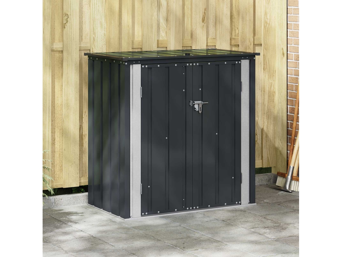 Vidaxl Caixa De Armazenamento Para Jardim Preto 101,5 X 57 X 100,5 Cm