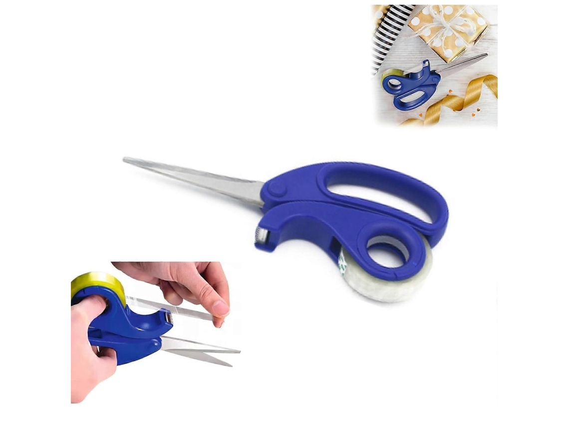 Tesoura e Dispensador de Fita Adesiva Transparente Tudo em um com Cortador, Material de Escritório para Mesa, Design Compacto e Durável GOKOCO