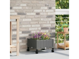 Vidaxl Vaso De Jardim Com Rodas Cinzento-claro 40 X 40 X 33 Cm Pp